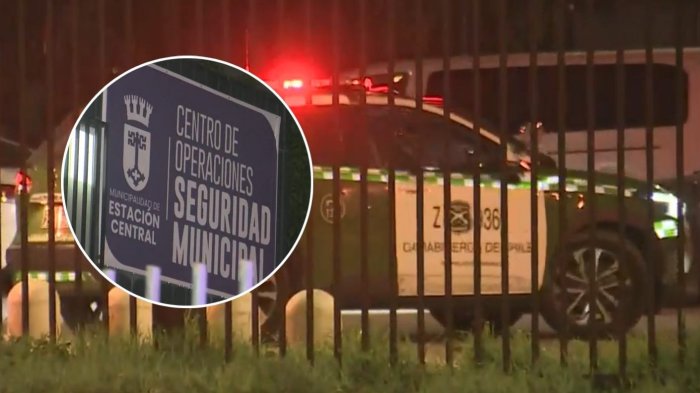 A balazos atacaron base de seguridad municipal en Estación Central: Investigan posible represalia