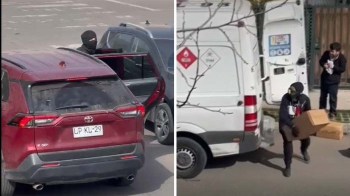 VIDEO | Captan descarado asalto a furgón repartidor en Maipú