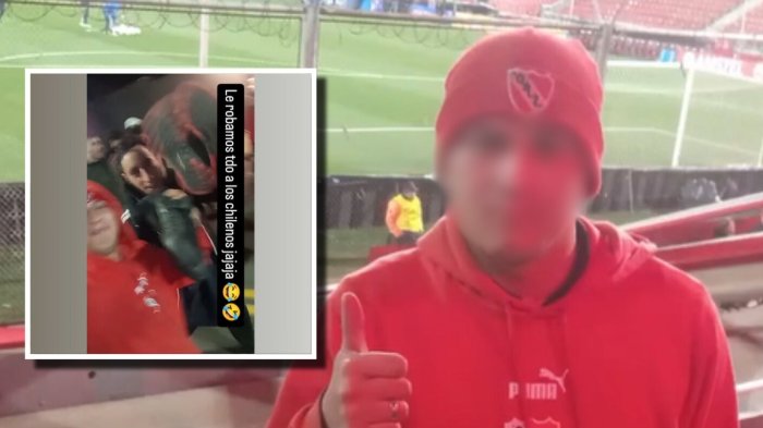 Barrista de Independiente se jactó de asaltar a hinchas azules: Posó con prendas supuestamente robadas