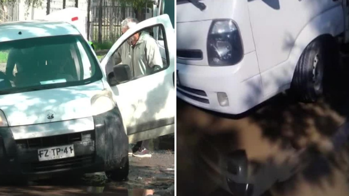 Chile a medias: Autos quedan atrapados en hoyos en calles del sector industrial de Quilicura