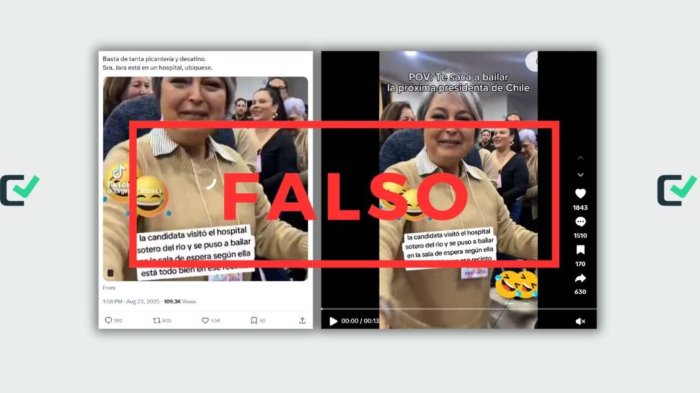 En este video, Jeannette Jara no está bailando en el Hospital Sotero del Río: Es una actividad de campaña en Talca