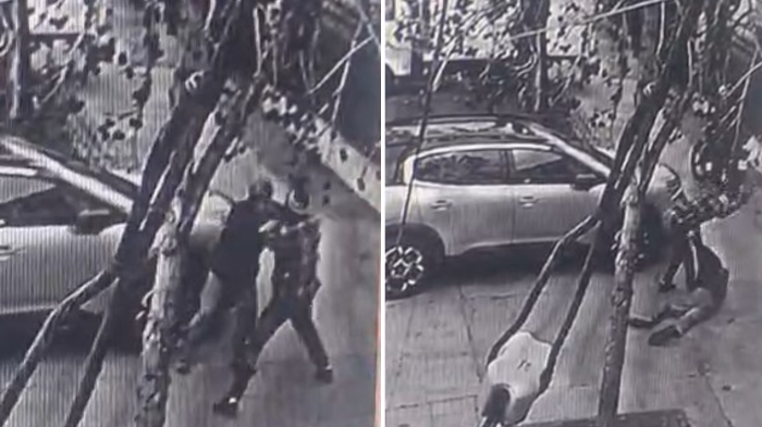 VIDEO | Motochorro golpeó y arrastró a adulto mayor: Captan violento asalto en San Joaquín