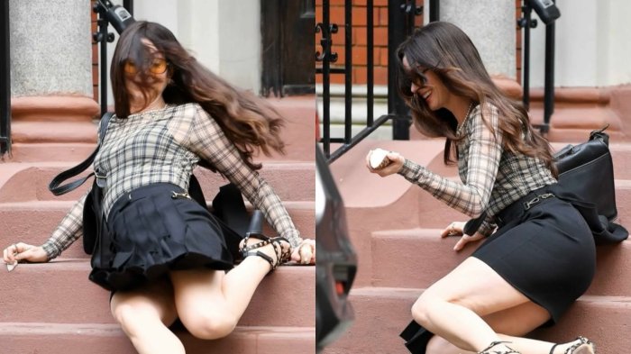 VIDEO | Así fue la estrepitosa caída de Anne Hathaway en pleno rodaje de película