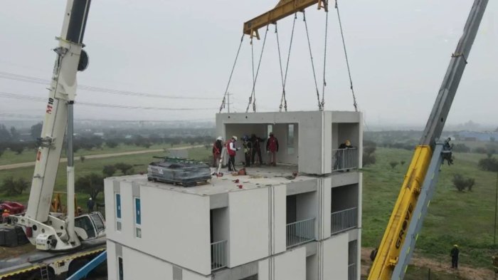 Así lograron levantar un edificio de seis pisos en apenas un día en Chile: Ocuparon impresoras 3D