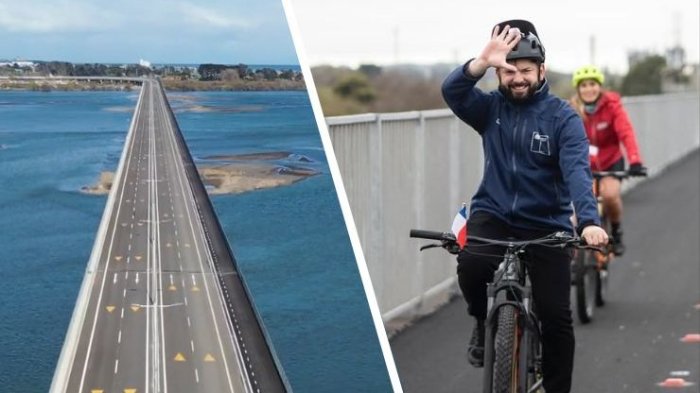 Pdte. Boric inauguró el puente más largo de Chile: Mide 2,5 km y conectará a dos comunas del Biobío