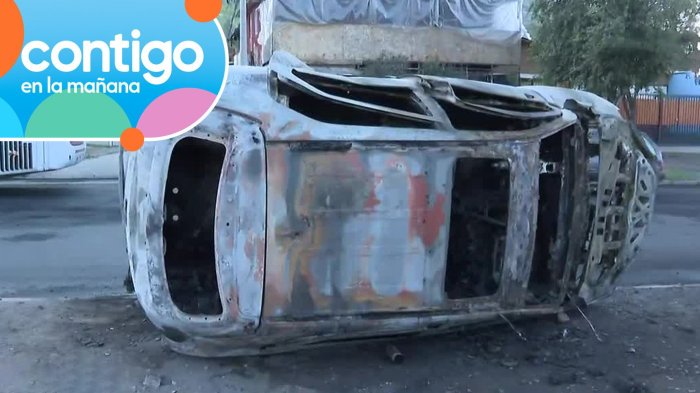 Disturbios en la madrugada: Encuentran auto quemado en Huechuraba y carabinero lesionado en Quilicura