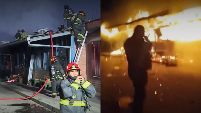 Vecinos escucharon “explosión”: Incendio de gran magnitud consume recinto municipal de Cerro Navia