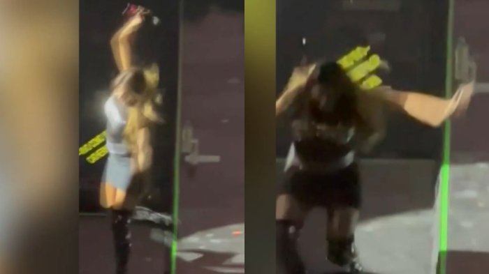 “Por suerte estoy viva”: Captan a Catherine Fulop sufriendo estrepitosa caída en show