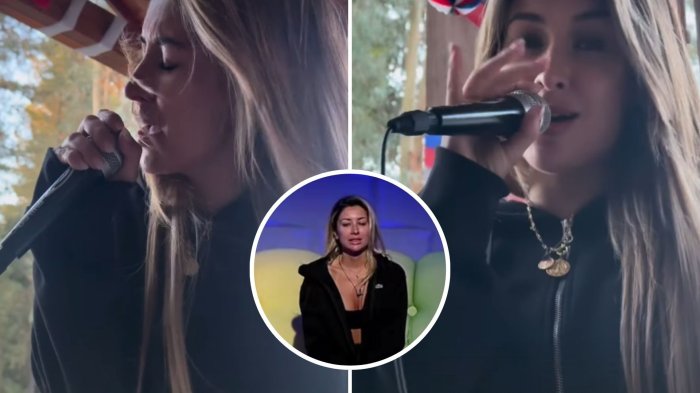 “Ya no siento amor”: Cami Andrade cantó polémica canción con polerón de Francisco Kaminski