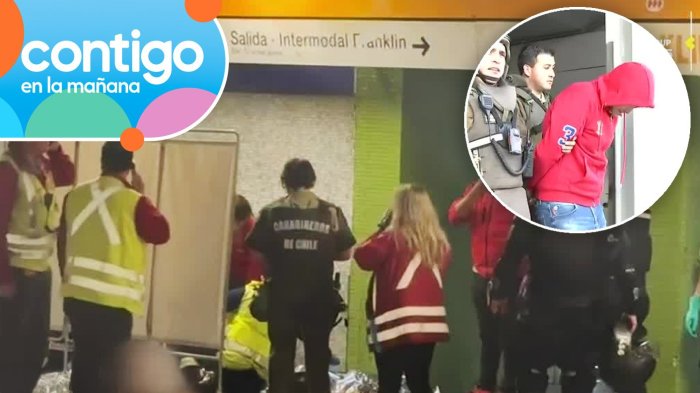 Pasajero fue apuñalado en andén del Metro Franklin tras riña: Agresor fue detenido