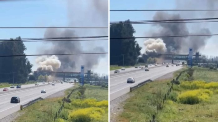 VIDEO | Incendio afectó a estación de servicio ubicada en la Ruta 78