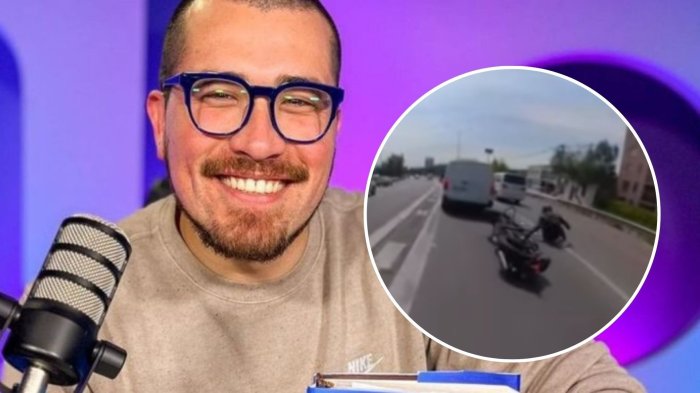 VIDEO | Claudio Michaux sufrió impactante accidente en moto en plena carretera