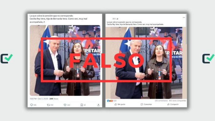 La mujer que aparece con Kast en esta foto no es Claudia Rey, hija de Bernarda Vera: Se trata de Sonja del Río, CORE de Santiago