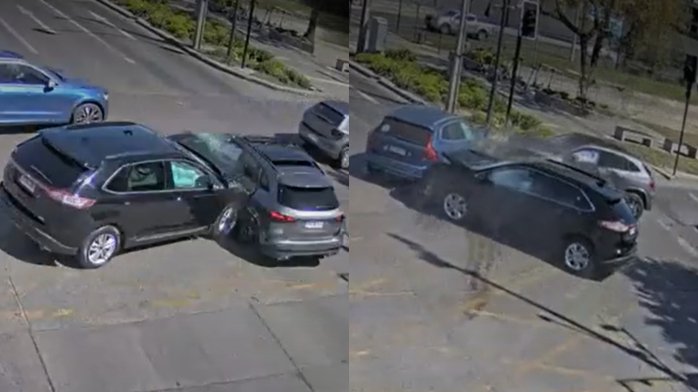 Choque involucró a tres vehículos: Así fue la persecución tras violento asalto en Vitacura