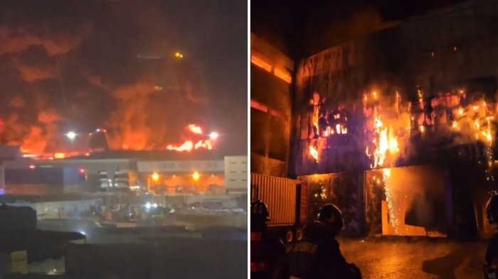 Incendio de gran magnitud afectó a los galpones de la Zona Franca en Iquique