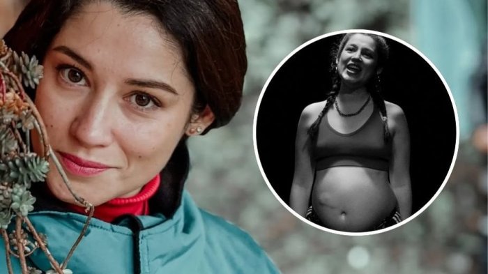 Revelan tierna foto de Fernanda Salazar embarazada: Su hijo se hizo notar en plena obra de teatro