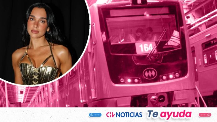 Metro de Santiago anuncia extensión en su horario por conciertos de Dua Lipa en Estadio Nacional
