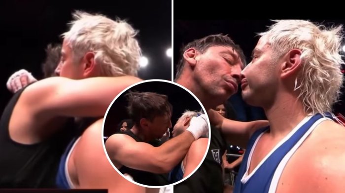 Rodrigo Gallina y Pollo Castillo protagonizaron comentado beso en la Noche de Combos