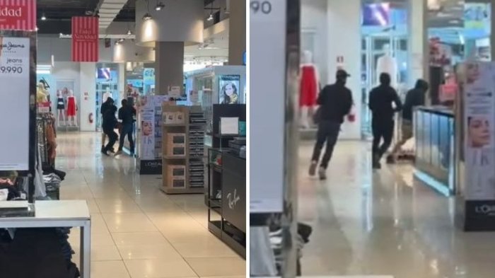 VIDEO | Pánico en Mall Arauco Maipú: Delincuentes realizan violento asalto a disparos en tienda