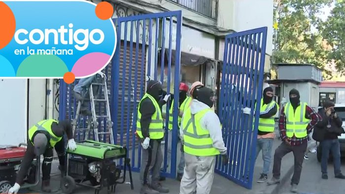 Intenso operativo en Barrio Meiggs: Instalan rejas para impedir la llegada de toldos azules