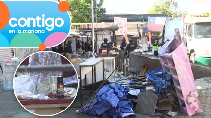 Operativo en Barrio Meiggs: Descubren toldo azul que simulaba ser un kiosco para ocultar caja con dinero