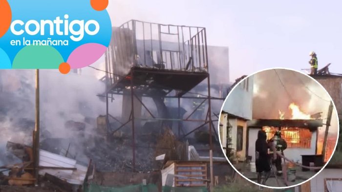 Incendio consumió cuatro casas en toma Nueva Esperanza en Cerrillos: Acusan que fue provocado