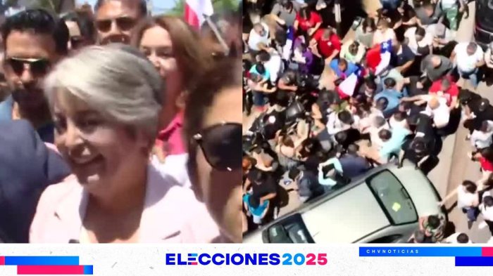 Caótica votación de Jeannette Jara: Multitud de adherentes acompañó a la candidata en las Elecciones 2025
