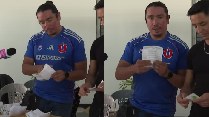 Hincha sorprendió en local de votación al usar camiseta de la U en el Estadio Monumental