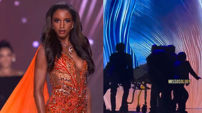 VIDEO | Miss Jamaica salió en camilla tras fuerte caída en el Miss Universo 2025