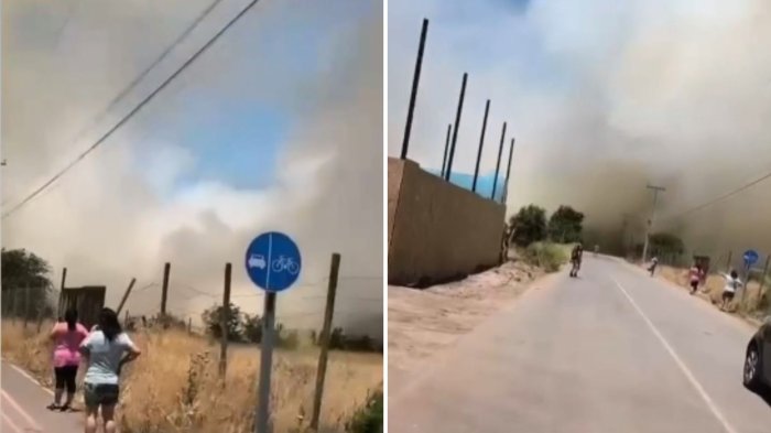 Emergencia en Tiltil: Senapred ordena evacuar sector de Polpaico por incendio forestal