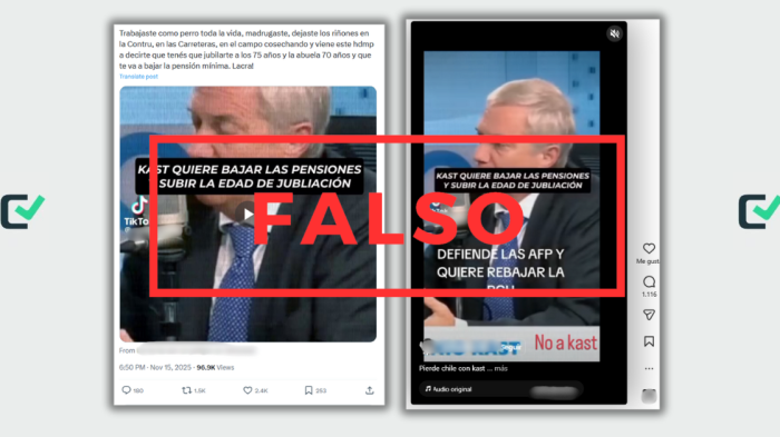 El video en que Kast propone reducir las pensiones y aumentar la edad de jubilación es un montaje