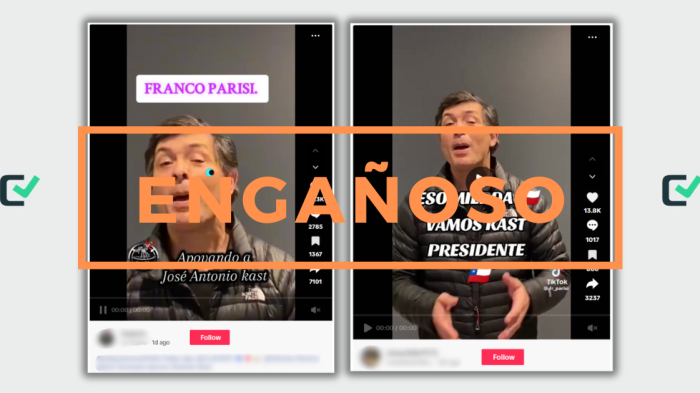 Video en el que Franco Parisi expresa su apoyo a José Antonio Kast para segunda vuelta no es actual