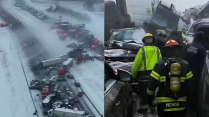 VIDEO | Tormenta de nieve provocó choque MASIVO de más de 50 autos en Estados Unidos