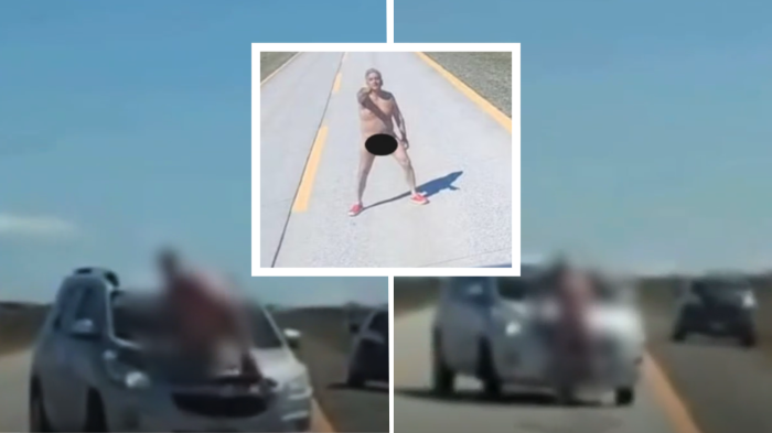 Chileno desnudo y en estado de ebriedad fue detenido por atacar auto argentino en Punta Arenas