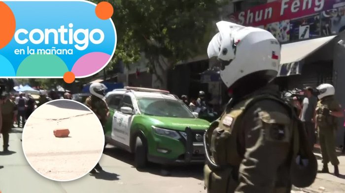 Carabineros fueron atacados con piedras durante decomiso a bodegas en Barrio Meiggs