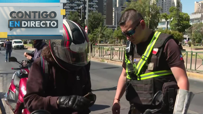 Refuerzan fiscalización de motos en Ñuñoa por aumento de asaltos: Sujeto fue sorprendido sin licencia