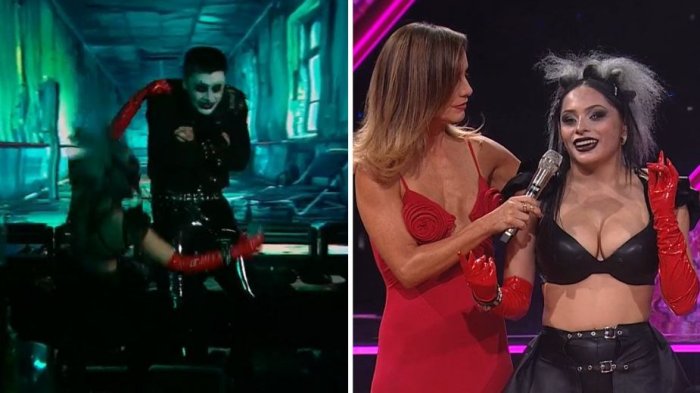 ¡Siempre digna! Así fue la aparatosa caída de Skar Labra en pleno show en Fiebre de Baile