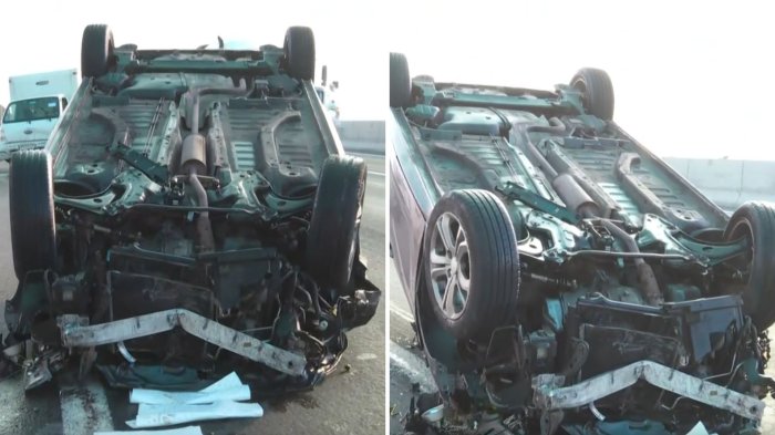 VIDEO | Accidente en Ruta 78 deja auto volcado y mantiene pista cerrada por varios kilómetros