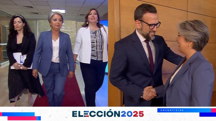 Sonriendo y junto a sus voceras: Así llegó Jeannette Jara al Debate Anatel 2025