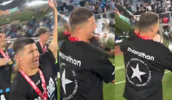 “Cuidado”: Eufórico festejo de Huachipato por la Copa Chile casi termina con trofeo en el suelo