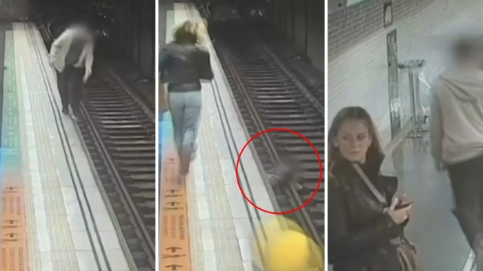 Heroico rescate de hombre que cayó a las vías del Metro de Barcelona: Reacción de mujer fue clave