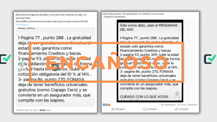 Propuestas sobre gratuidad, jubilación y Fonasa fueron parte del programa de Kast en 2021, no en 2025