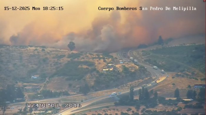 Emergencia en San Pedro: Incendio forestal corta Ruta 66 y obliga llamado a evacuar