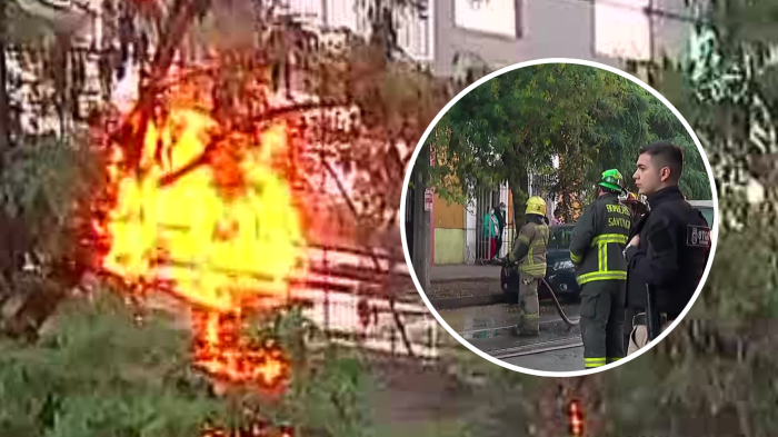 VIDEO | Emergencia en Santiago: Reportan incendio en cables del tendido eléctrico