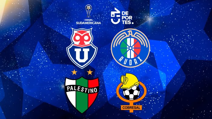 Copa Sudamericana: Se definieron los cruces entre la U, Palestino, Audax Italiano y Cobresal