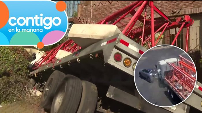 VIDEO | Camión lleva 15 horas incrustado en casa de Las Condes: Así fue el impactante choque