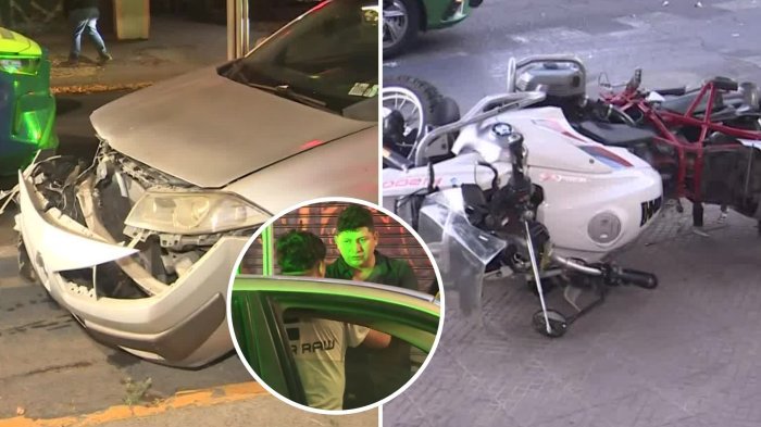 Carabinero herido tras choque en Providencia: Fue impactado por conductor en estado de ebriedad