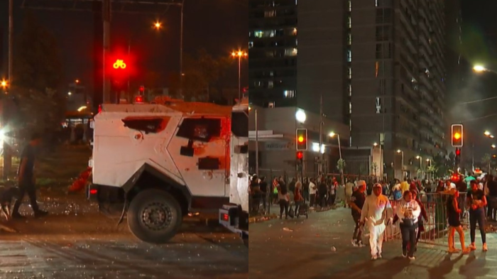 Lanzamiento de botellas y heridos: Celebración venezolana terminó con desórdenes en Estación Central
