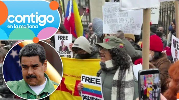 Alta tensión fuera de tribunales: Registran manifestaciones a favor y en contra de Maduro en Nueva York