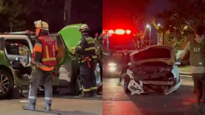 Conductor sin licencia colisiona contra patrulla policial: Carabineros tienen pronóstico reservado